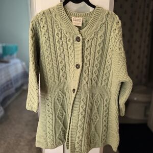 KILRONAN Signature Women's Light Green Cable Cardigan